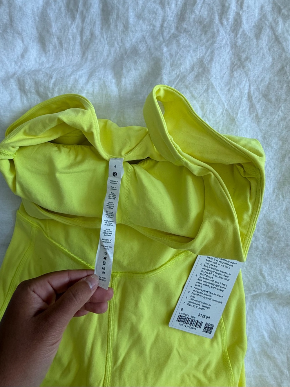 NWT Lululemon Align Bodysuit 8” Electric Lemon - Picture 5 of 6